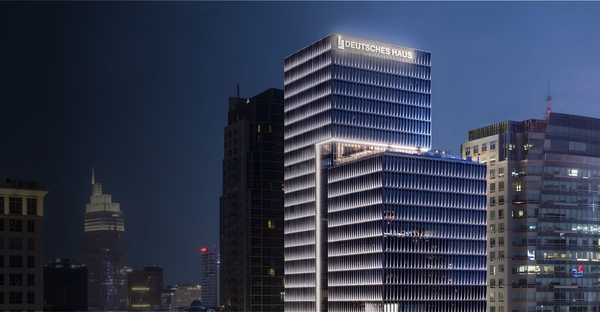 Deutsches Haus in Ho-Chi-Minh-Stadt bei Nacht